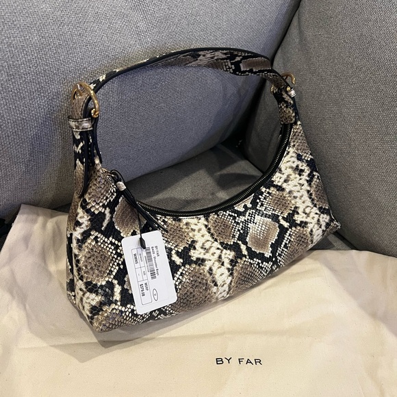 NEW By Far Leather Snakeskin Pattern Y2K Style Shoulder Bag - Picture 4 of 13